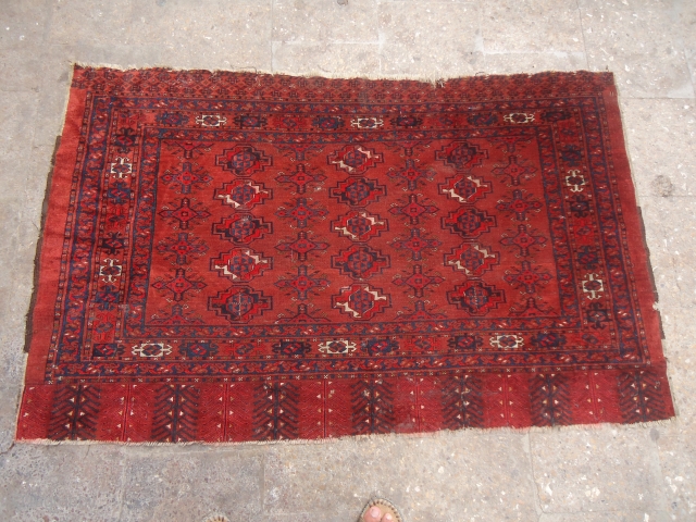 Tekke Chuval with small guls,extra fine weave,good colors,As found,nice design and good age.Size 5'1"*3'2".E.mail for more info and pics.              