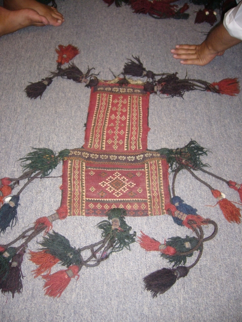 Very fine flat woven Sistan Baluch salt bag,very good age,great condition,nice colours,all original,beautiful pce.                   