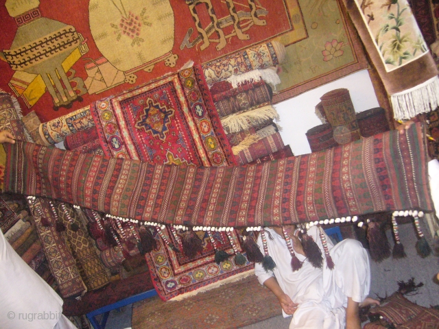 Supereb Sistan Baluch Tent Band or trapping,with original beads and ornament,very fine weave,nice colours,salt bag desigen.                 