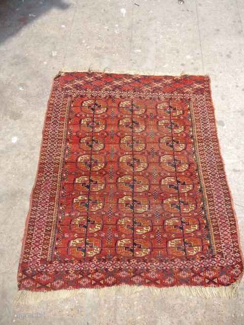 Bokhara Rug with very fine weave and beautiful colors,sides and ends original.Without any repair or work done.Nice colors and desigen.E.mail for more info and pics,        