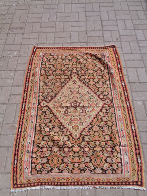 Senneh Kilim with good colors design and condition,fine weave,all good colors,E.mail for more info and pics,                 