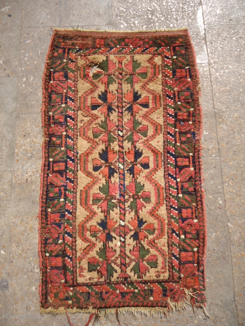 Early camel ground Baluch Balisht with great natural colors and beautiful wool,nice desigen and good age.E.mail for more info and pics.            