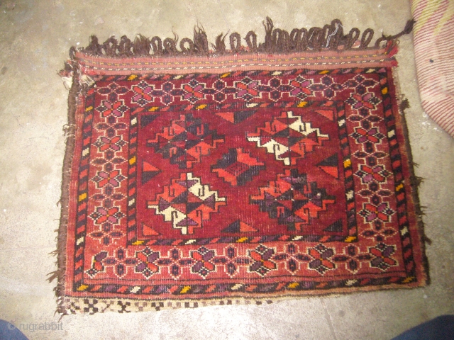 Turkmon Bagface with good colours,orignal kilim backing,good desigen and condition,hand wahsed ready for the display.E.mail for more info.               