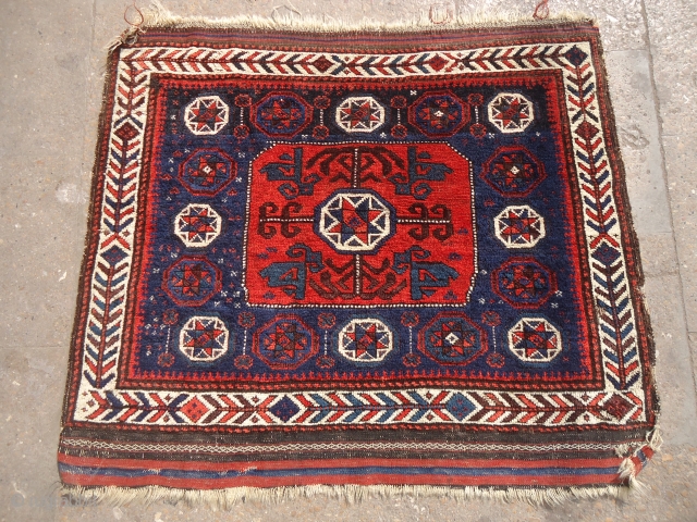 Great baluch bagface with natural colors and very fine weave,all original without any repair or work done.Size 2'9"*2'4".E.mail for more info and pics.          