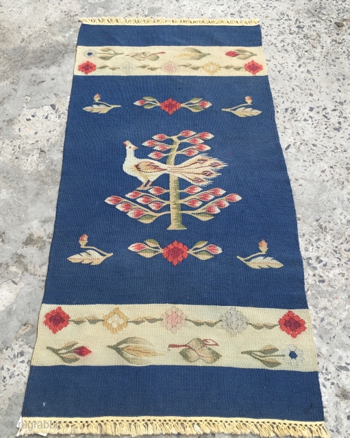 SOLD 
Balkan Kilim Rug size 4" x 1'.10".                         