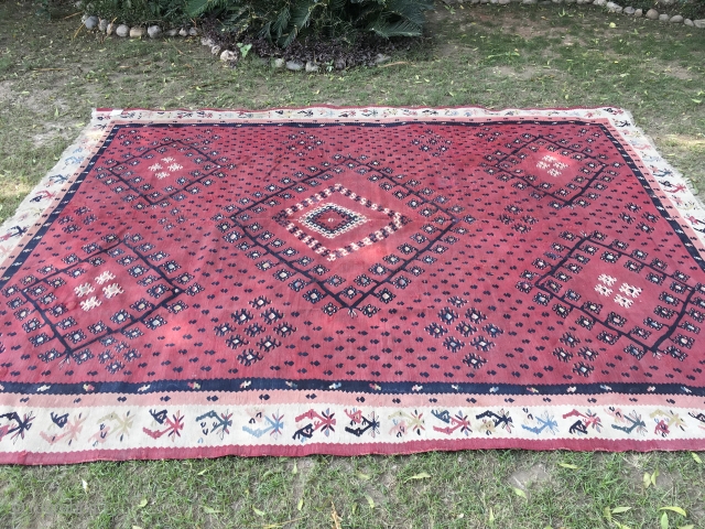  (SOLD)sharkoy distressed Kilim  
Size 10'x 8'4 Ft
                        