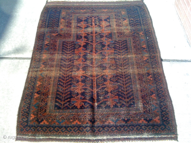 Baluch Prayer Rug Late 19th Century.  It's been hand washed and ready for shipping.                  