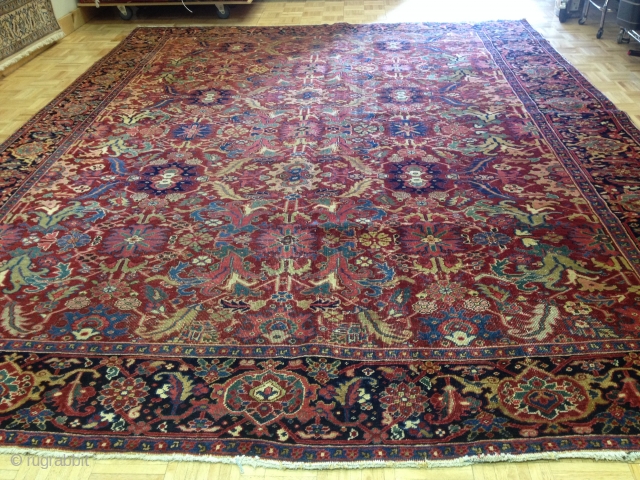 Persian room size Heriz, As is condition.  It has been professionally dusted and hand washed. For more information please contact me directly. Contact info: kia@artofpersianrugs.com or 617-484-3363 USA. I really prefer  ...