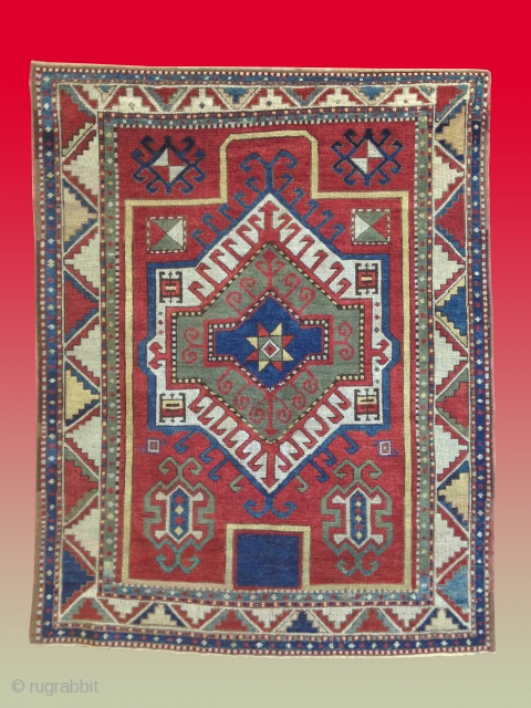 Hi All,
beautiful Kazak with nice colors. age last quarter 19th century.                      