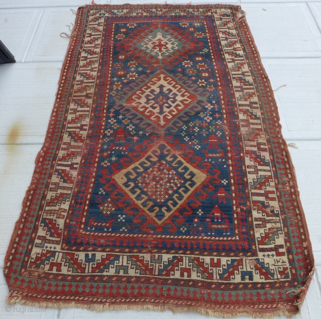 Hi Everyone! This Kazak is a great candidate for restoration...
All colors are vibrant and natural. Please take a few minutes to look at my other listings as well as my business policy.  ...