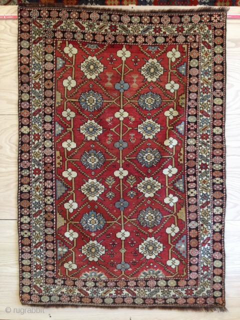 Antique Caucasian Scattered Rug. Nice colors and drawing as you can see. I will send more pictures upon serious inquiry.  Please refer to my profile to learn more about money back  ...