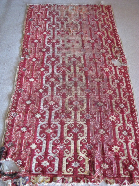 It is from MUCUR - KIRSEHIR rug fragment (central anatolia)
19th century. Size: 173cm x 102cm - 5.67ft x 3.34tf, 
wool on wool. To visit my other collections, https://www.etsy.com/your/shops/KILIMSE     