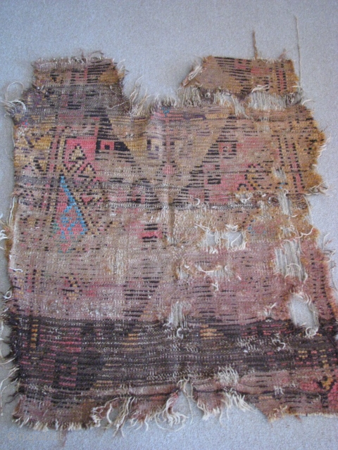 Konya(central anatolia) fragment rug from second half of 19th century, size: 107cm x 85cm - 3.51ft x 2.79ft. To visit my other collections, https://www.etsy.com/your/shops/KILIMSE         