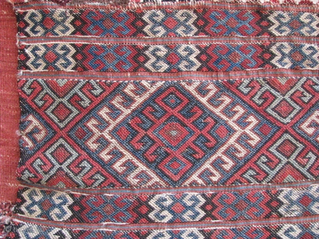 Southeast anatolia sumak pillow, early 20th century, size:86cm x 44cm - 2.82ft x 1.44ft. To visit my other collections, https://www.etsy.com/your/shops/KILIMSE             