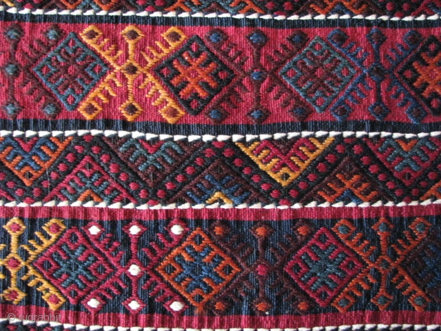 Cicim kilim southeast of anatolia-Turkey,size : 210cm x 69cm,,,,6.89ft x 2.26ft.White is cotton!Thanks. To visit my other collections, https://www.etsy.com/your/shops/KILIMSE
              