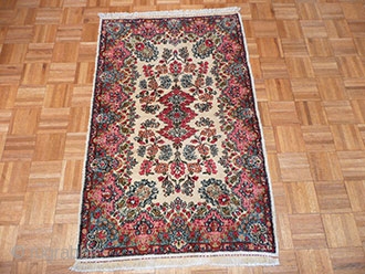 Size 3 X 4'8... 
KPSI 350... 
Age ANTIQUE... 
Origin IRAN... 
Design FINE KERMAN... 
Materials 100% WOOL...
Visit - www.1000sofrugs.com 



              