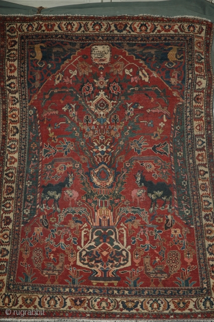 Rare Chahar Mahal (inscription: 'Falmayesh darvishi') late 19th century 175x250cm good condition                     