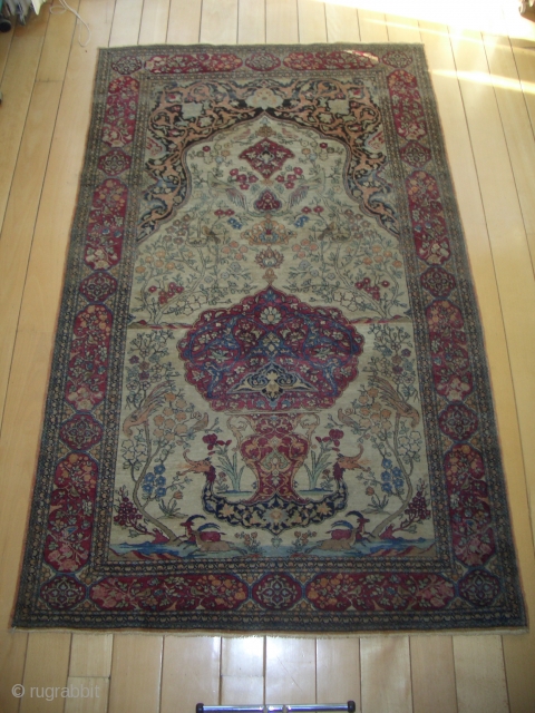 Fine Isfahan prayer rug, ca. 1860, 141x222 cm, considering it's age in good condition                   