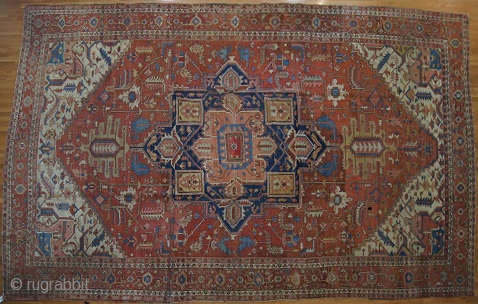 Persian Serapi, c. 1890. 11 x 17 ft (330 x 510 cm), some repair by master weaver. Original price $20,000.             