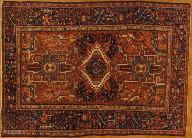 Persian Karadja, c. 1920. 5 x 6 ft (150 x 180 cm), excellent condition.                   