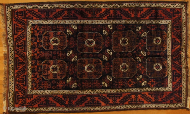 Persian Baluch, c. 1910. 5 x 7 ft (150 x 210 cm),  mint condition.                  