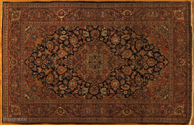 Persian Kashan, c. 1920. 4½ x 6½ ft (135 x 195 cm), excellent condition.                   