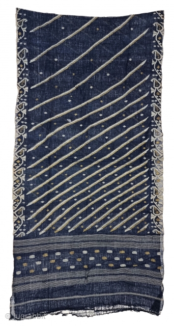 Nilambari Dhakai Jamdani Saree Indigo blue Natural Colour, Cotton with Real Zari weaving From Dhaka District, Bangladesh. India. Jamdani was originally known as Dhakai named after the city of Dhaka, 

Jamdani is  ...