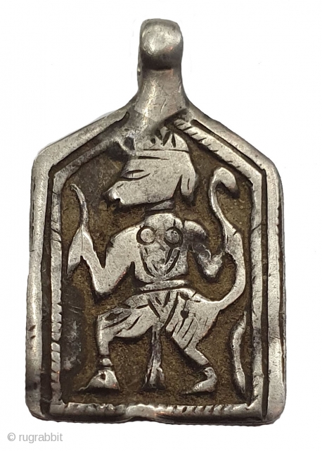 Tribal Indian Silver Pendant of Hanuman, From Kutch Gujarat India.India.C.1900 (20200109_151204).


                      