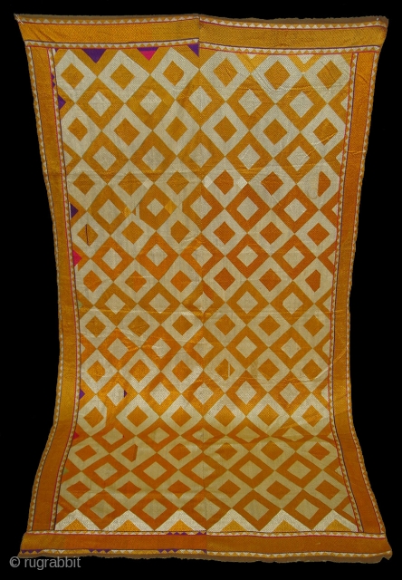 Phulkari From West(Pakistan)Punjab.India.known As Shisha(Mirror)Design Bagh ,very Rare influence of Different Design Shisha(DSC08392 New).                   