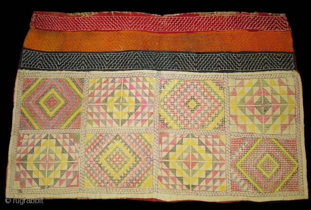 Kanbiri Quilted Embroidery Piece ,From Thatta Pakistan.Cotton on Cotton Quilted Stich.This Kanbiri Stich were used by the syeds or they were presented to spiritual guides(Pirs) and mentorsby their proteges as tributes,but now  ...