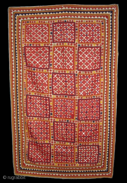 Applique Wall Hanging From Saurashtra(Bhavnagar District) Gujarat.India.Used by the Royal Kathi Darbar Family.Its size is 107cm x 173cm(DSC04076 New).              