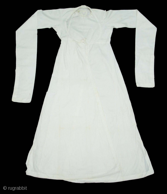 Angarkha(Coat)fine Muslin Cotton with Applied work,From Surat ,Gujarat. India.C.1900.Worn by Royal Vohra Muslims Family Of Gujarat(DSC04527 New).                