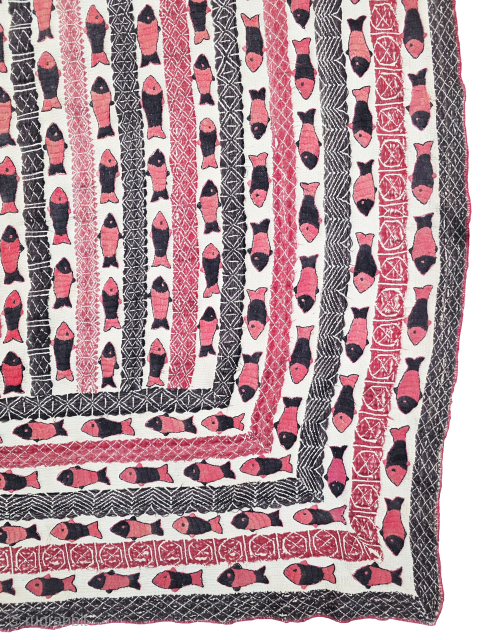 Very Rare Fine Kantha
A superb late 19th century quilted and embroidered cotton Kantha, probably from East Bengal,
distinguished by its refined hand quilting, delicate embroidery, and deeply evocative surface.
Textiles of this quality carry ...