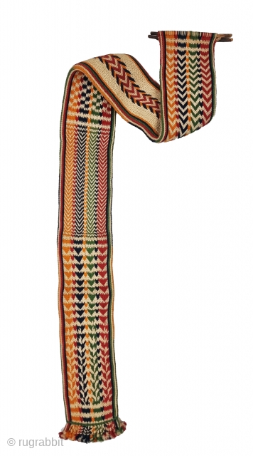 An Unique and Rare Tang Camel Belt, Ply split braiding technique with cotton.Its from the Tharparkar Region Of Sindh Undivided  India. India.
C.1900-1925.
Its size is 11cmX115cm(20230415_165957).        