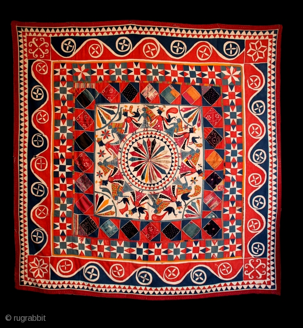 Marriage Canopy From Saurashtra Region of Gujarat India.Its size is 215x 215cm.Circa 1900(DSC02023).                    