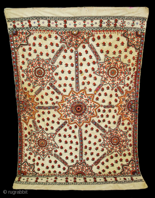 Abochhini Bridal Shawl From Tharparkar Region of Sindh Pakistan.C.1900.Its size is 136cmX210cm.very Rare Abochhini(DSC05144 New).                  