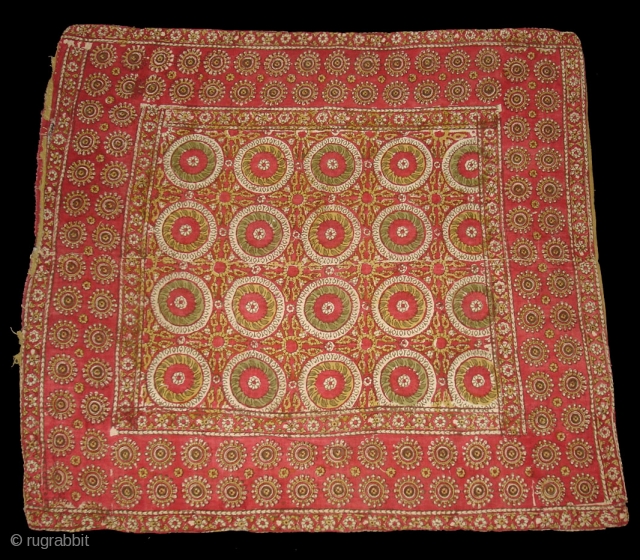 Early Block Print Chakla(Cotton Khadi)From Rajasthan,India.Its size is 84x92cm(DSC09537 New).                       