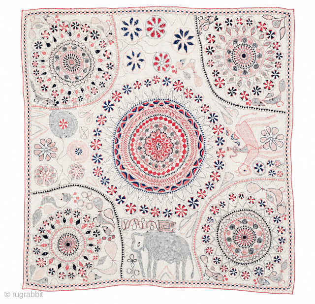 A Rare Nakshi Kantha

Finely hand-embroidered on cotton, this exquisite textile is attributed to the Jessore region of East Bengal (present-day Bangladesh), within the greater Bengal cultural sphere of the Indian subcontinent.

The piece  ...
