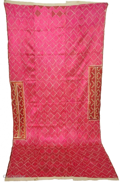 Phulkari From West (Pakistan) Punjab.India.Known As Wedding Pink Bagh Very Rare and Early Bagh.(DSC08893 NEW)                  