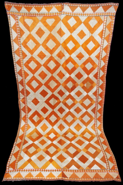 Phulkari From West(Pakistan)Punjab.India.known As Shisha(Mirror)Design Bagh.C.1900. Very Rare influence of Design Change in the left corner(DSC03042 New).                