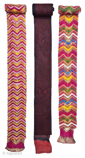 Three Different Styles of Turbans , Lahariya ,Tie and Dye, Turban From Shekhawati District of Rajasthan. India. Its size is nearly 8 to 10 meters(20220518_152255 ).       