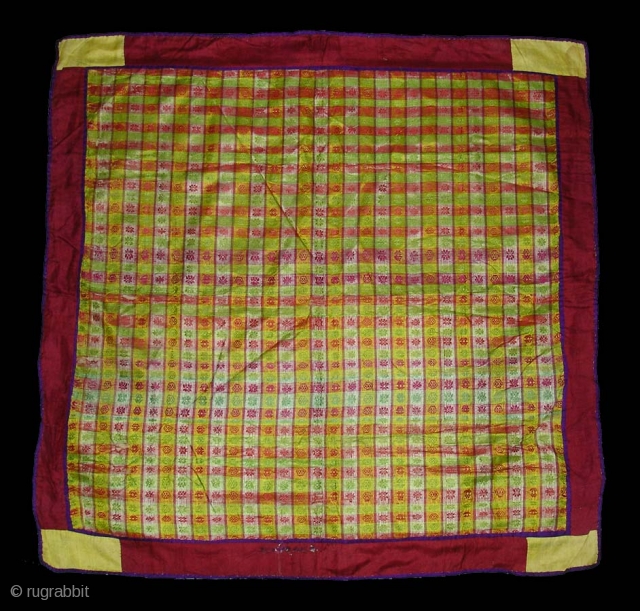 Mashru(Chinese Silk)Chakla From Kutch Gujarat India.Its size is 78X78cm(DSC09261 New).                       