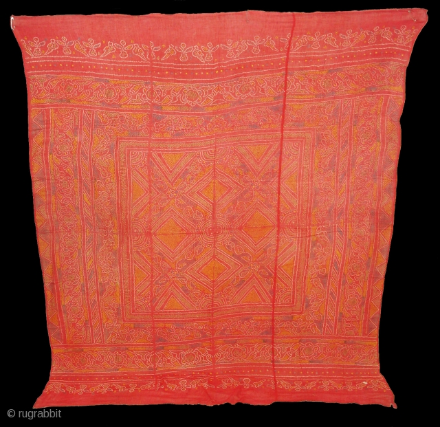 Odhani cotton,Tie and Dye From Rajasthan.India.Its size is 130cmX150cm(DSC04139 New).                       