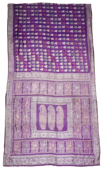 Baluchari Saree from Bengal, India. C.1900. A procession with Horse and Nawabs becomes a motif for the saree. It was this unique human figure that made Baluchari so special. Baluchari is a  ...