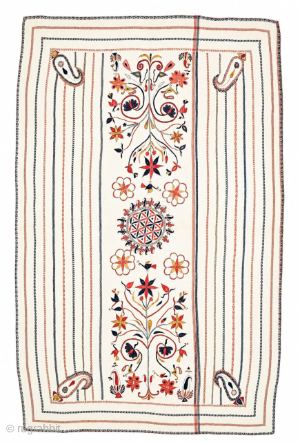 An Rare Tree of Life Design (palampore) Kantha Quilt
East Bengal (Bangladesh), c. 1900
A beautiful antique Kantha featuring the timeless Tree of Life motif, symbolizing growth, prosperity, and renewal. Finely hand-quilted and embroidered ...