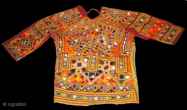 Ceremonial Womens Blouse(Kapada)FIne Rabari Embroidery From Kutch Gujarat, India.This were Traditionally used mainly Rabari Community of Kutch Gujarat India.C.1900(DSC05862 New).             