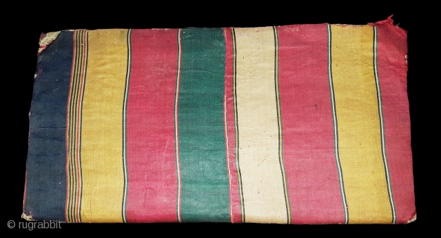 Mashru Book Cover,silk warps,cotton wefts,warp ikat,satin weave Mashru from Kutch, Gujarat.India.C.1900.Its size is 15cmX30cm. very rare kind of Mashru (3A&3B).             