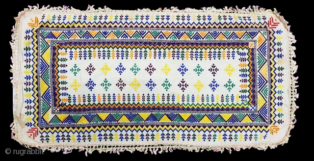 Pillow-Cover,Umarkot Sindh(Pakistan)India. Cotton with silk soof Embroidery. Its size is 40cmx80cm(20180627_140723 New).                     