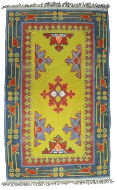 Jail Dhurrie (Cotton) with Repeat floral designs (Natural Colors), from Bikaner, Rajasthan. India. C.1900. Its size is 124cmx210cm(DSC06569).               