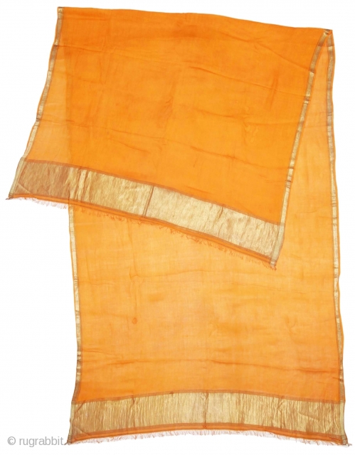 Zari (Real) Brocade Paithani Dupatta, From Maharashtra  Region of South India.Fine Muslin Cotton with Real Zari Brocade weaving.
C.1900.
Its size is 105cmX246cm(DSC09088).           